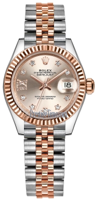 Rolex Lady Datejust 28mm Stainless Steel and Everose Gold 279171 Sundust 17 Diamond Jubilee